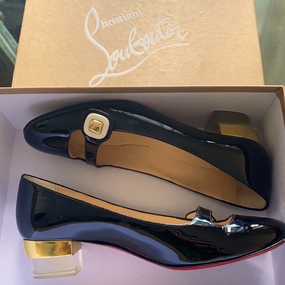 Christian Louboutin Working Lucite-Heel Flat